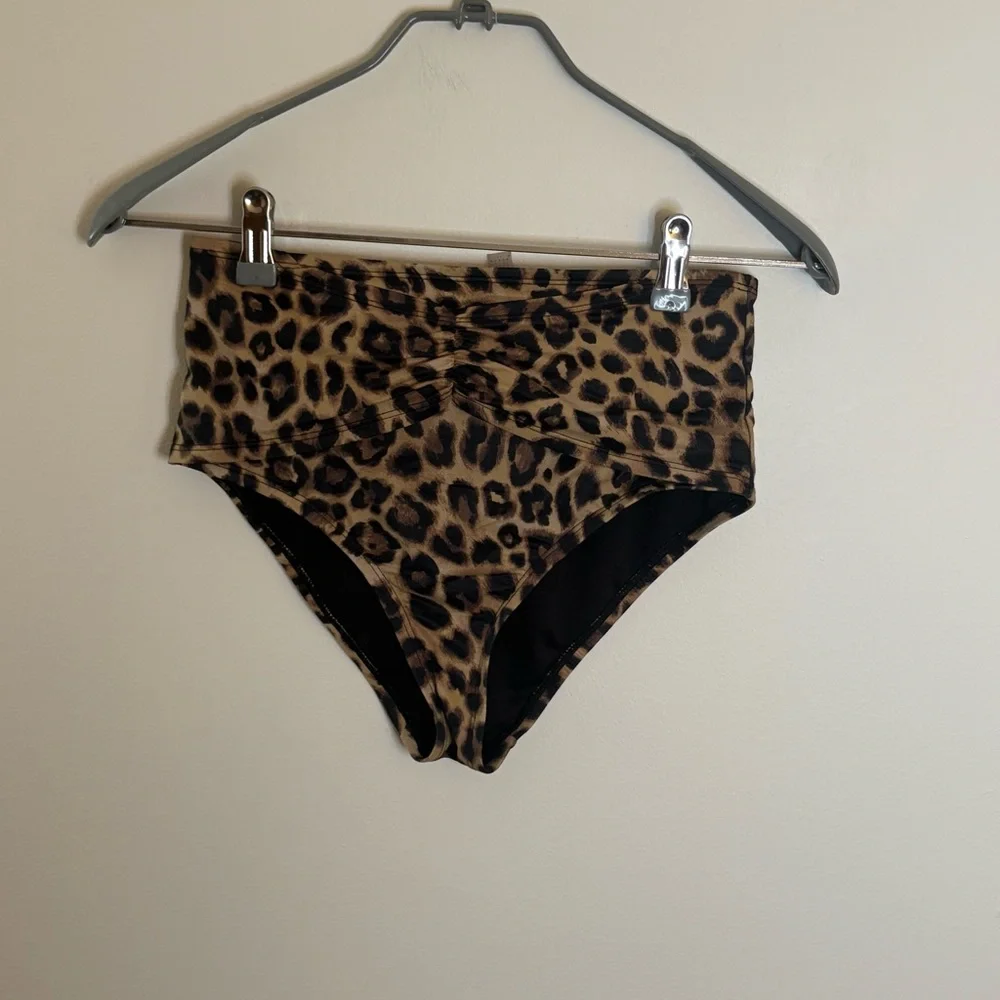 White House Black Market Leopard Print Bikini Brown and Black Womens Small